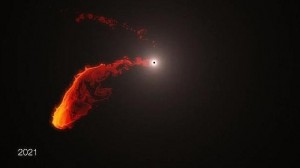 Así devorará un agujero negro a la nube de gas que se le aproxima