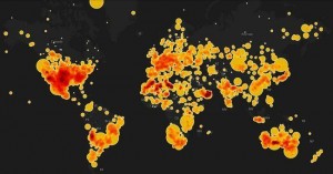 Lugares en los que han caído meteoritos desde el 2.300 AC hasta hoy